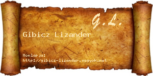 Gibicz Lizander névjegykártya